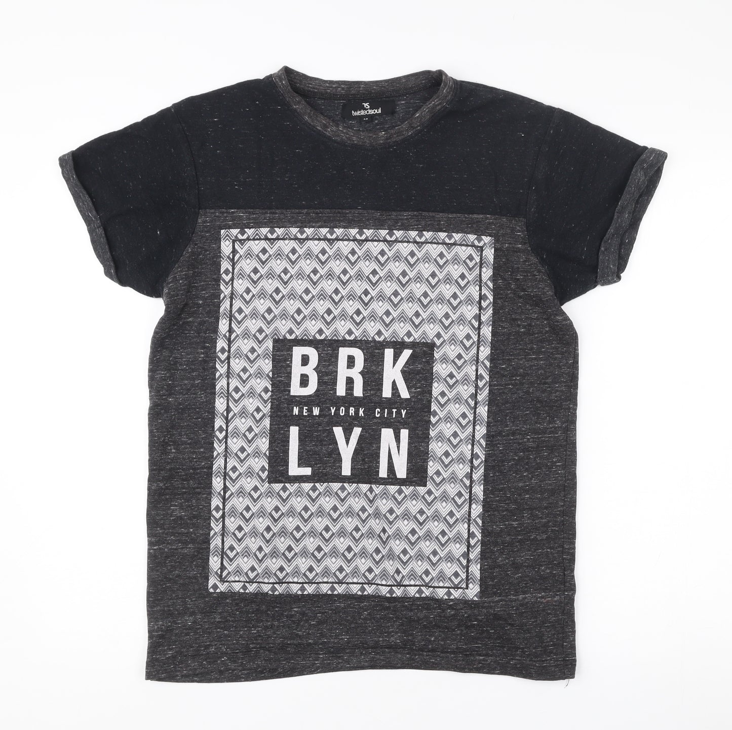 Twisted Soul Men’s Black Medium BRKLYN Graphic Print T-Shirt