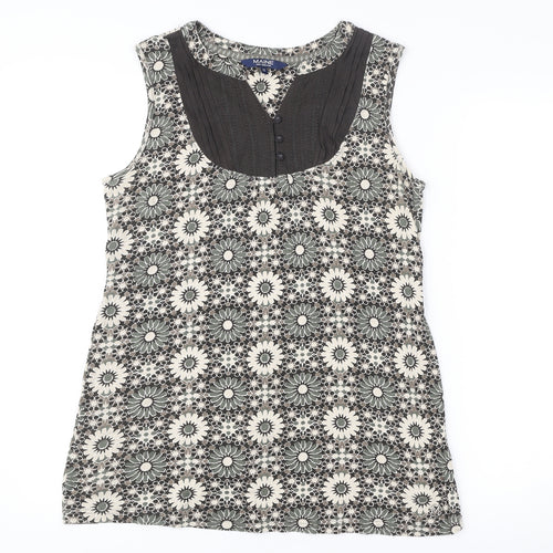 Maine New England Women’s Multicoloured Cotton Floral Tunic Blouse Size 12