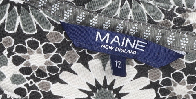 Maine New England Women’s Multicoloured Cotton Floral Tunic Blouse Size 12