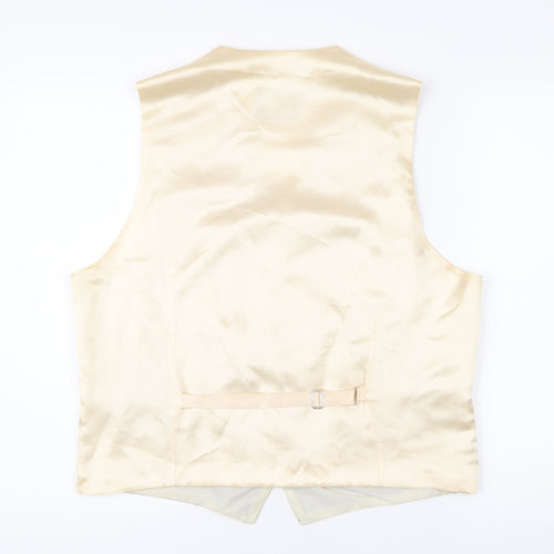 Piscador Men’s Ivory Waistcoat L Geometric Pattern Formal Wedding