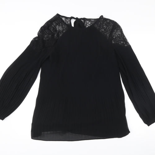 Next Women’s Black Lace Long Sleeve Tunic Blouse Size 14