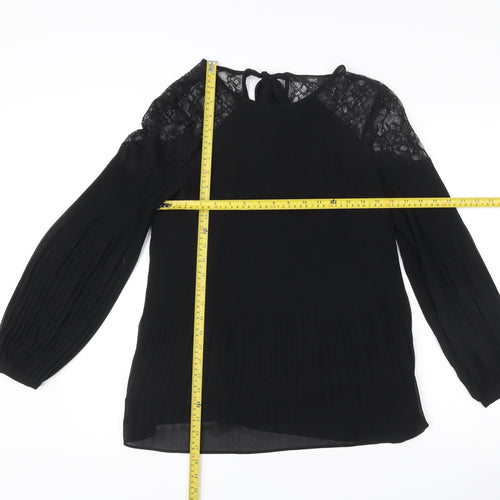 Next Women’s Black Lace Long Sleeve Tunic Blouse Size 14