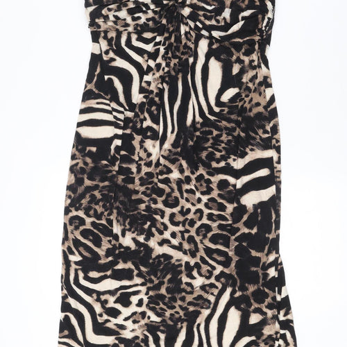 Star by Julien Macdonald Women's Multicoloured Animal Print Strapless Bodycon Dress Size 12