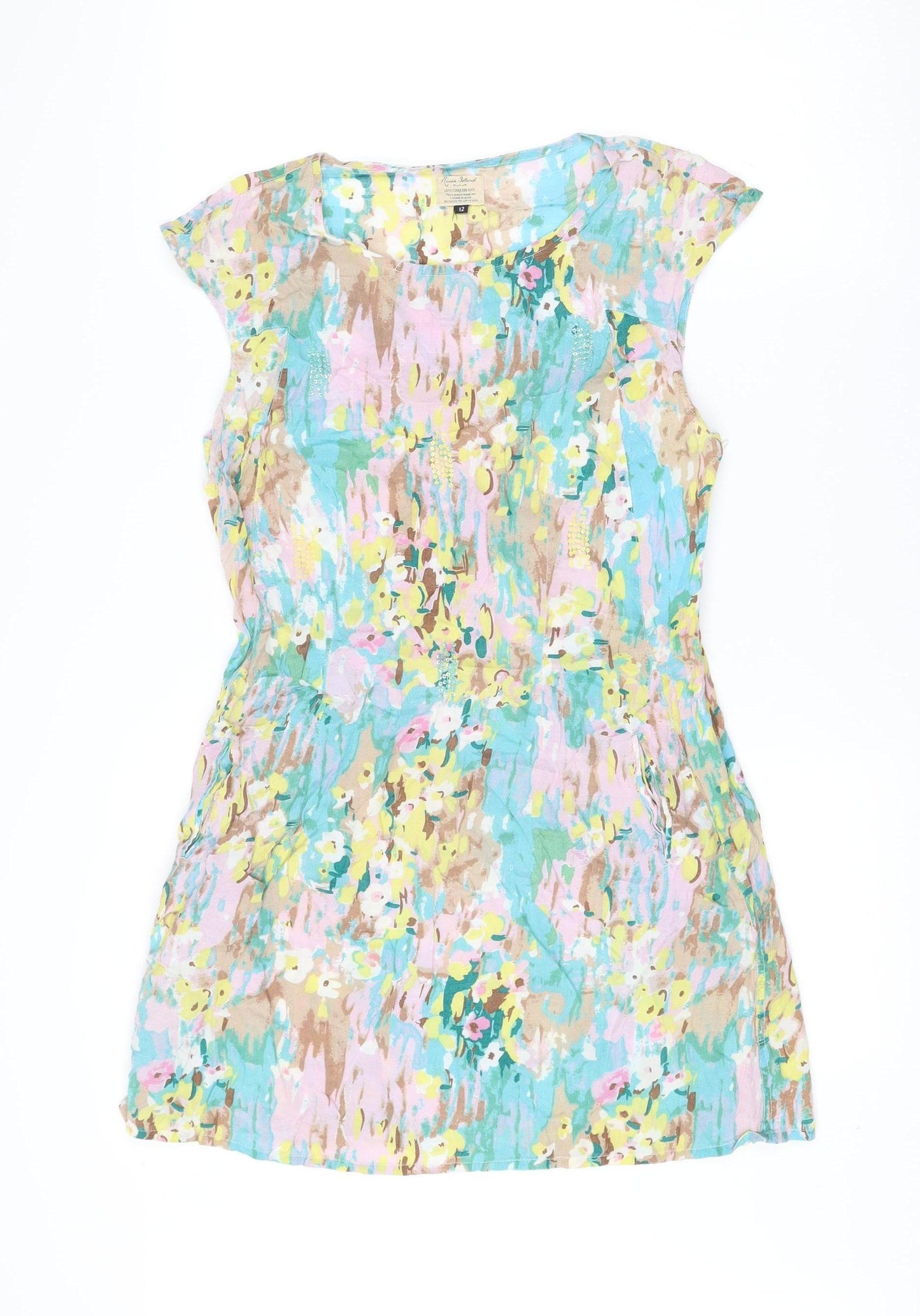 River Island Women's Multicoloured Strapless Floral Dress Size 12