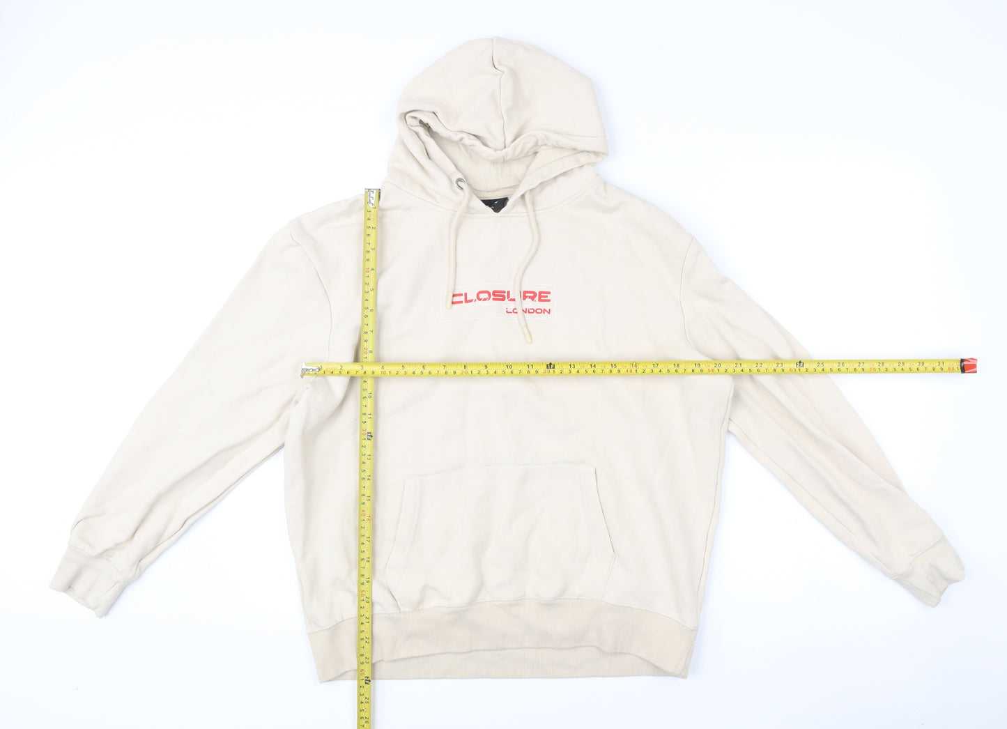 Closure London Men’s Beige XL Pullover Hoodie with Logo