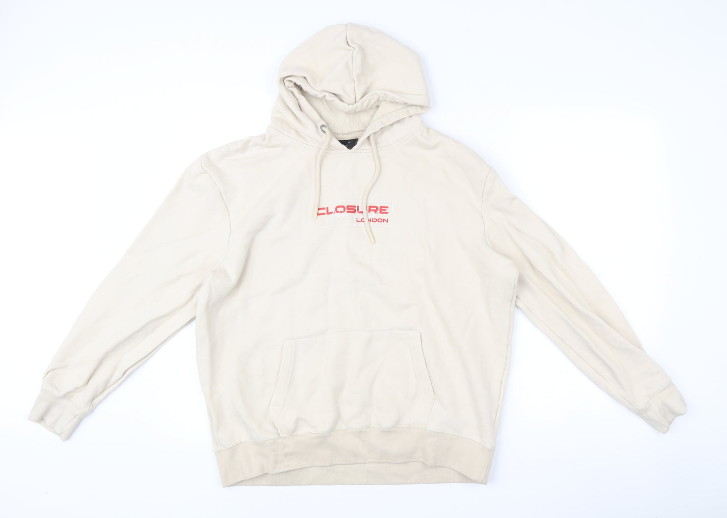 Closure London Men’s Beige XL Pullover Hoodie with Logo