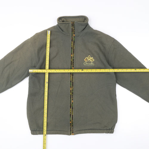 Cityscape Men's Green Fleece Jacket M Basic Full Zip Casual Outdoor