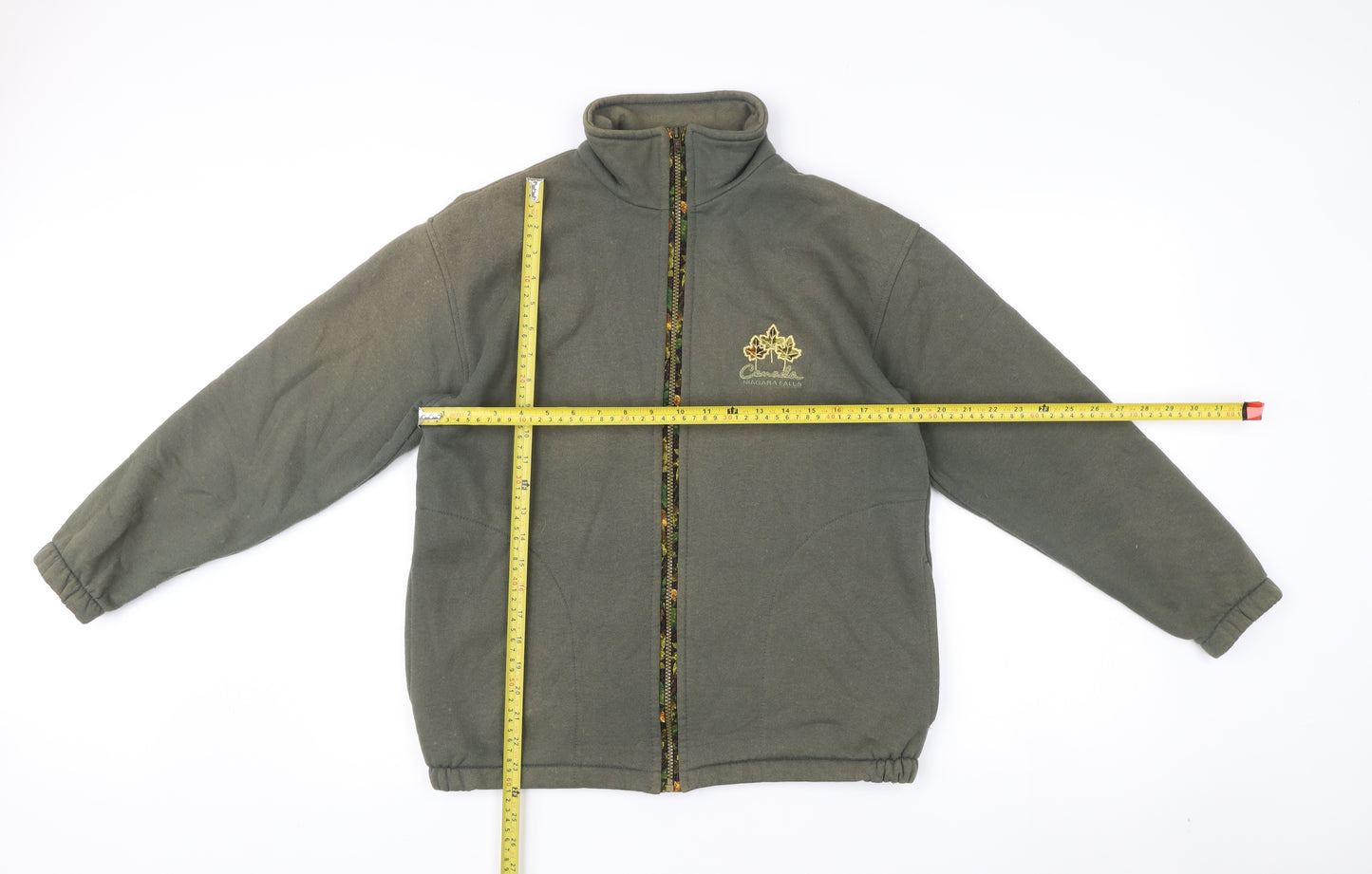 Cityscape Men's Green Fleece Jacket M Basic Full Zip Casual Outdoor