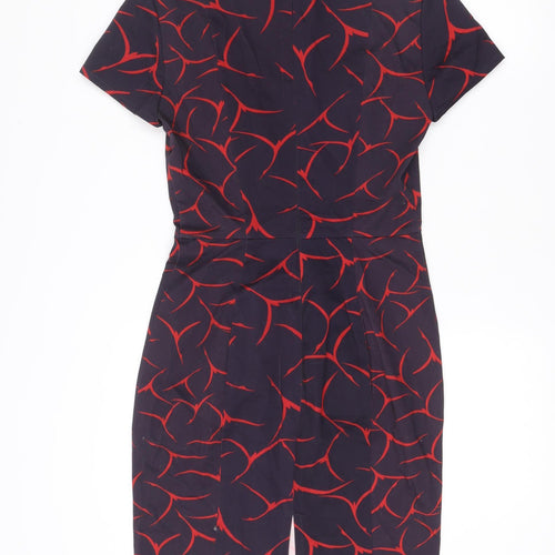 French Connection Women’s Black Red Bodycon Dress XS V-Neck Party