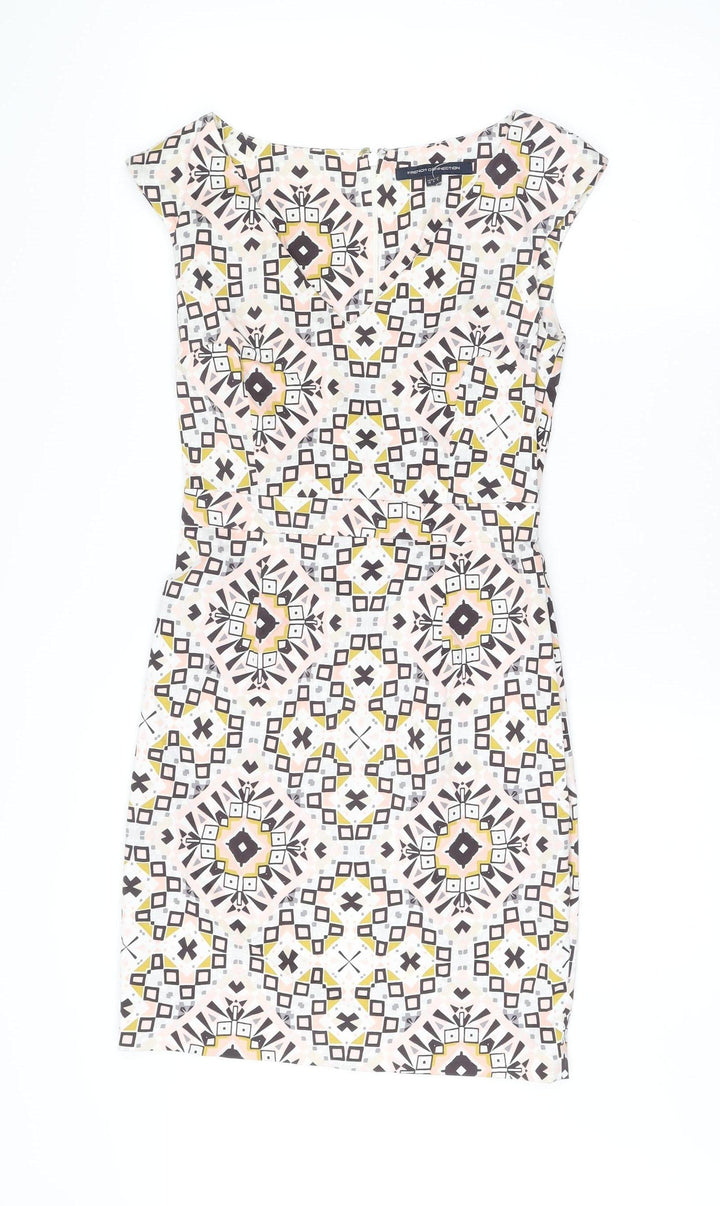 French Connection Women’s Multicoloured Size 10 Sleeveless Shift Dress