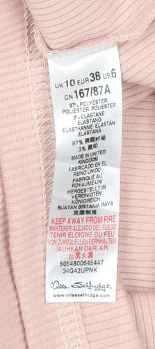 Miss Selfridge Petites Pink Bodycon Knee Length Ruffle Dress UK 10