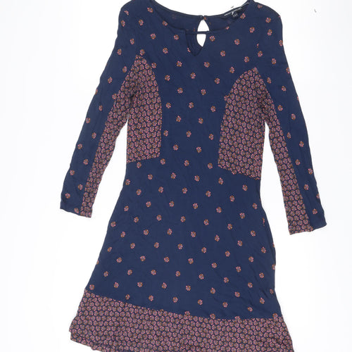 French Connection Women Blue Floral Shift Dress Size 10