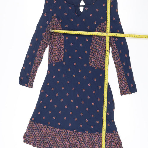 French Connection Women Blue Floral Shift Dress Size 10