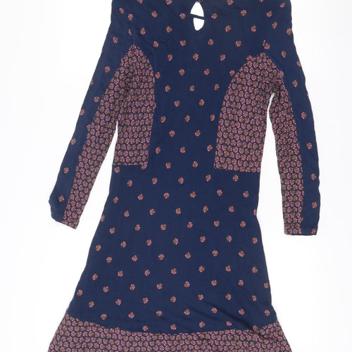 French Connection Women Blue Floral Shift Dress Size 10