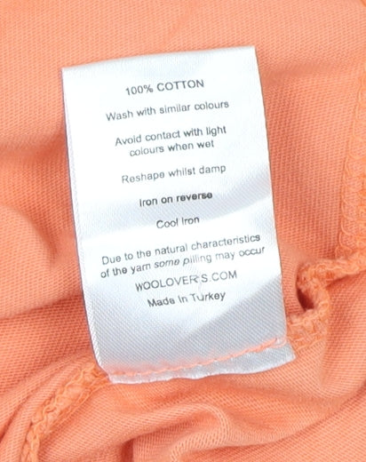 WoolOvers Womens Orange L Cotton T-Shirt Dress Casual Summer