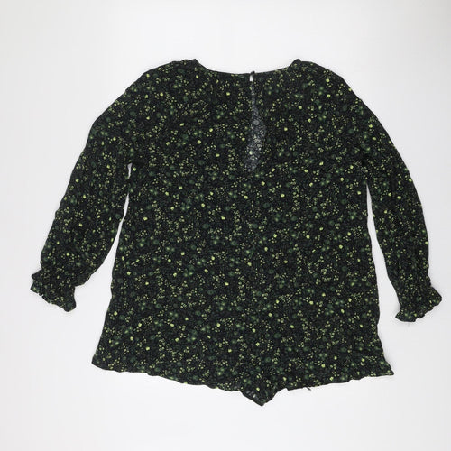 ASOS DESIGN Women’s Black Floral Shift Dress Size 8 Long Sleeve