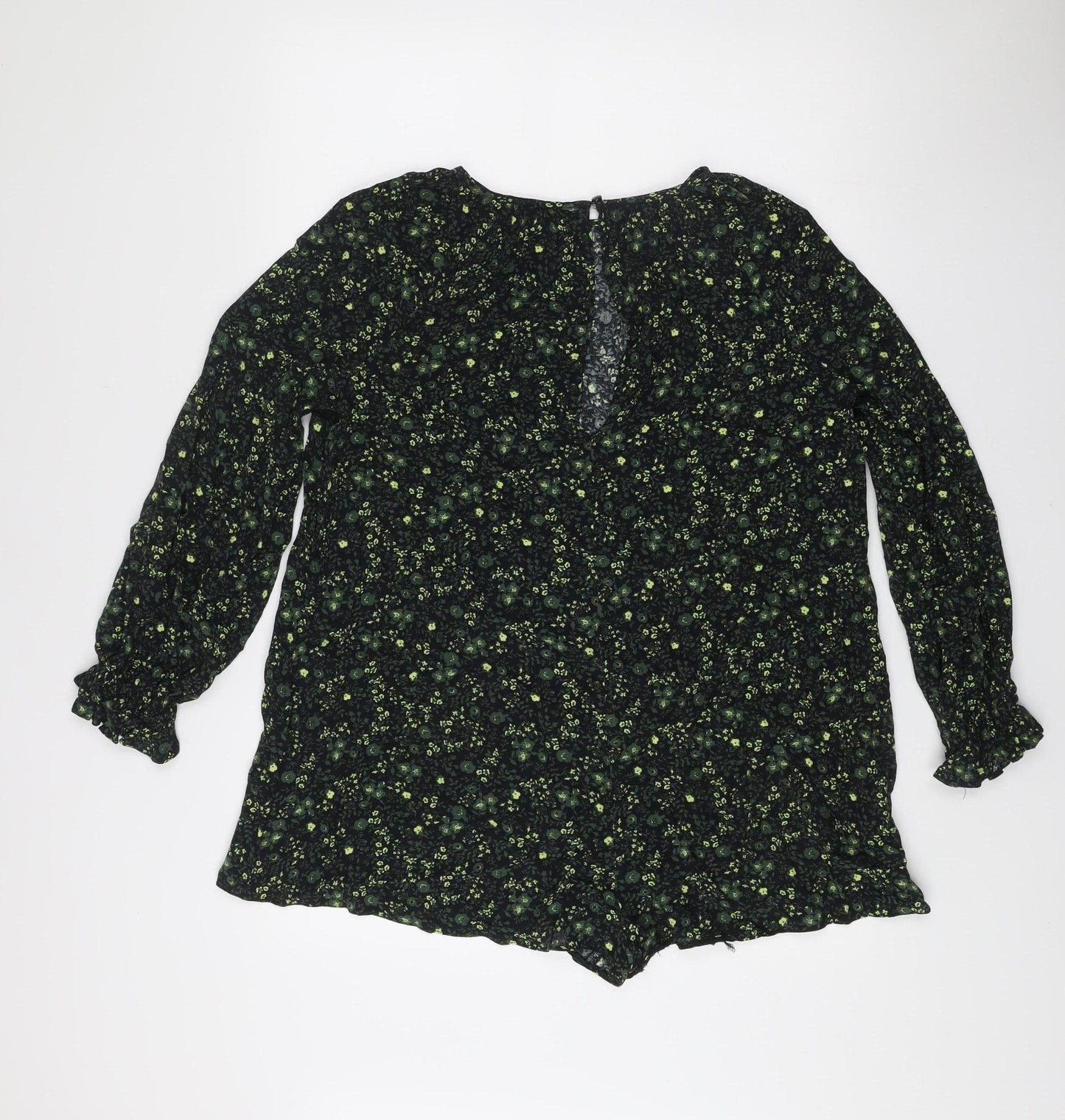 ASOS DESIGN Women’s Black Floral Shift Dress Size 8 Long Sleeve