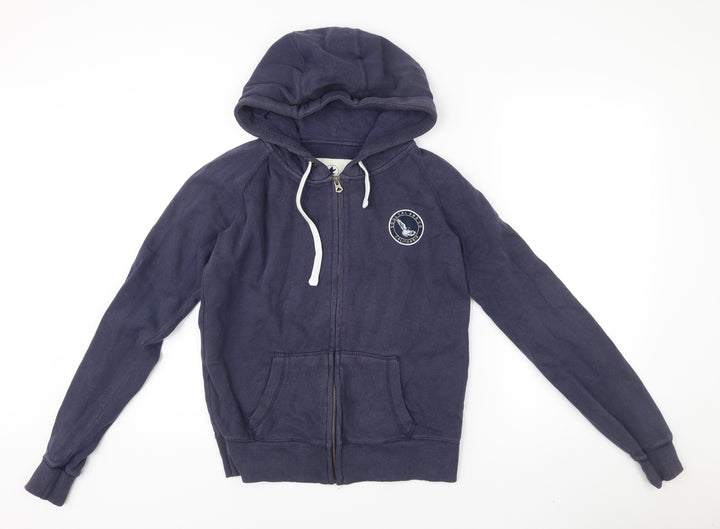 SoulCal & Co Womens Navy Blue Full Zip Hoodie Size 8 Cotton Blend