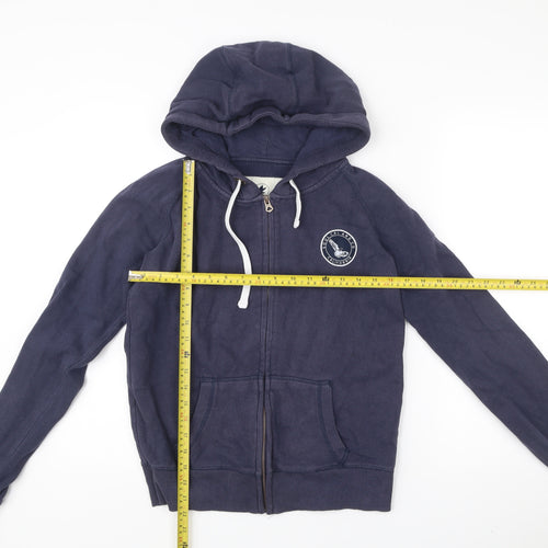 SoulCal & Co Womens Navy Blue Full Zip Hoodie Size 8 Cotton Blend