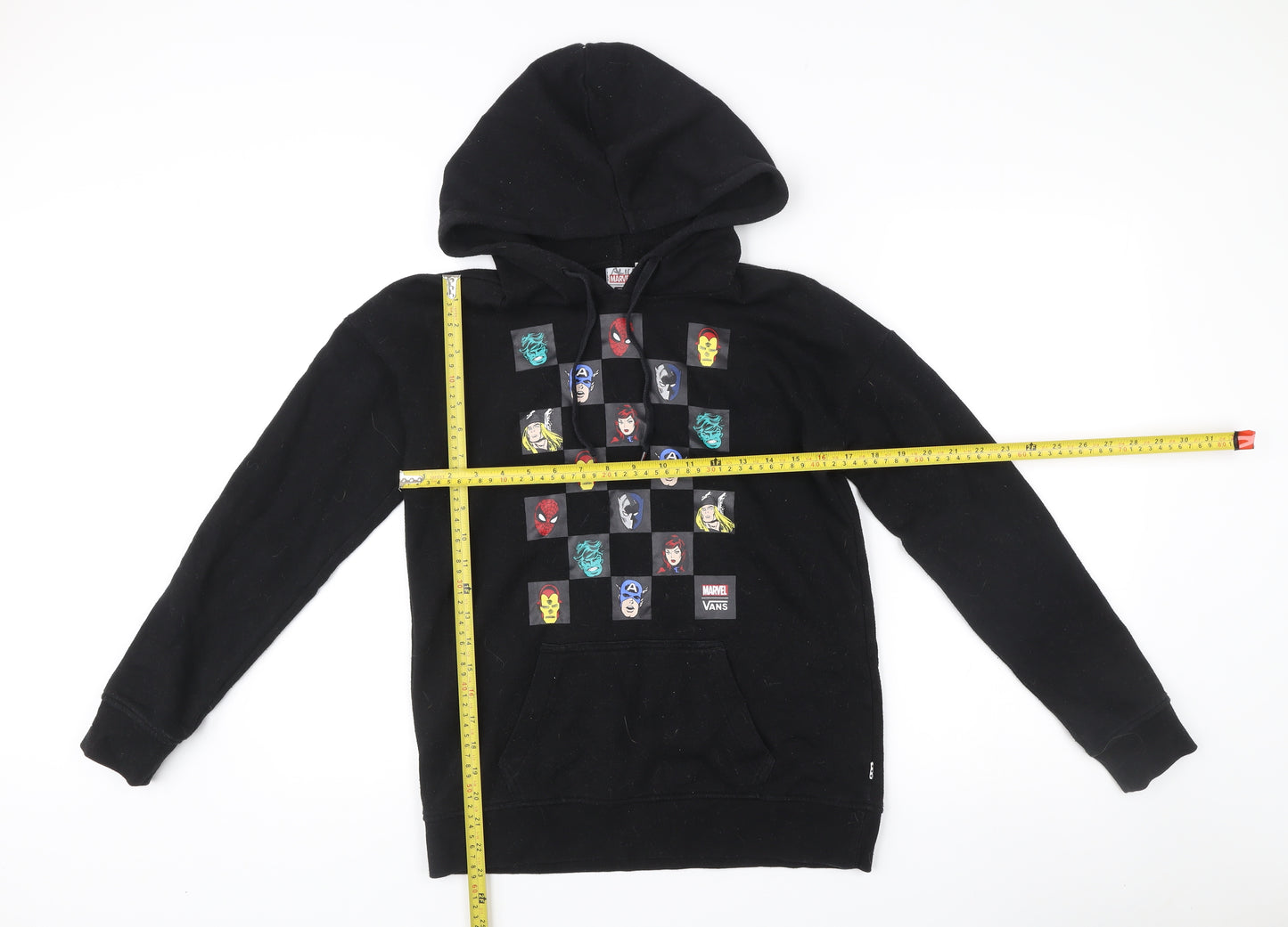 Vans Marvel Black Pullover Hoodie XS Women’s Comic Graphic Sweatshirt
