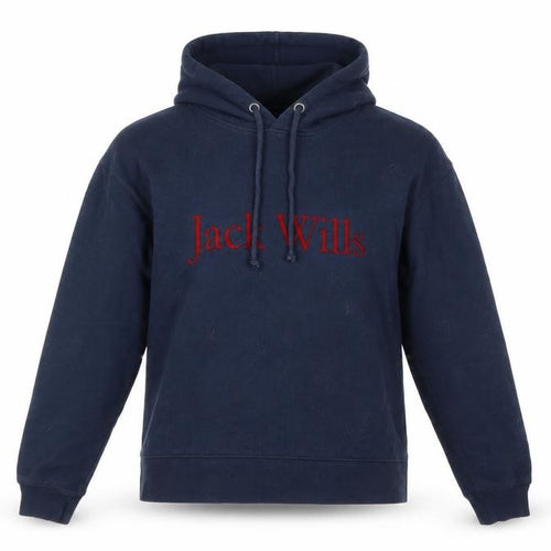 Jack Wills Womens Navy Hoodie UK 10 Cotton Blend Logo Pullover