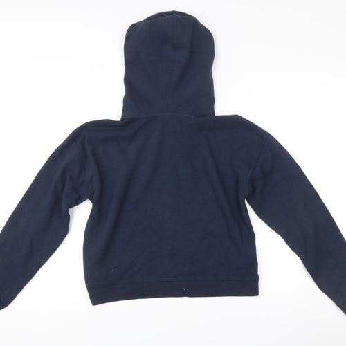 Jack Wills Womens Navy Hoodie UK 10 Cotton Blend Logo Pullover