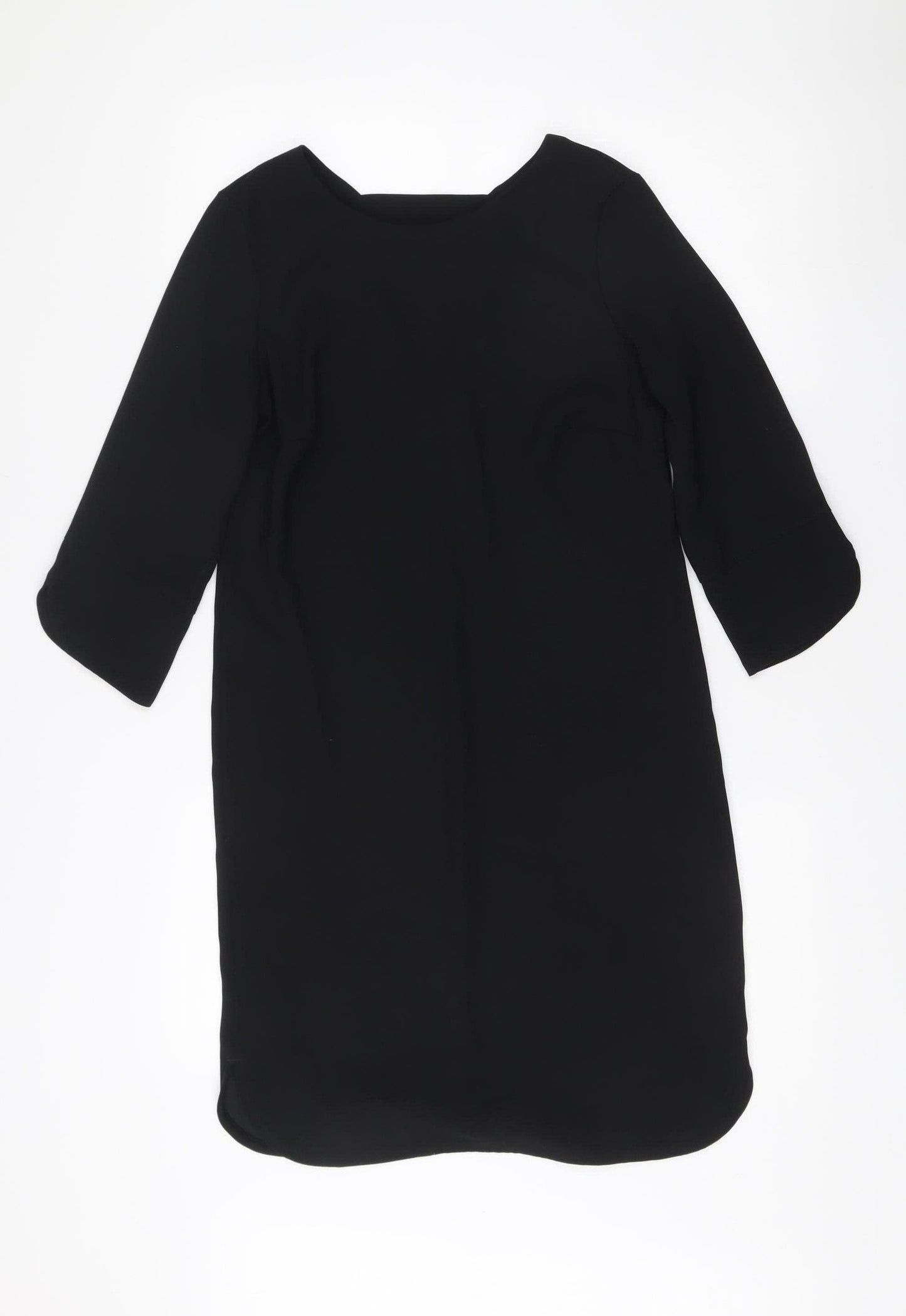Marks and Spencer Women Black Size 6 Shift Dress 3/4 Sleeve