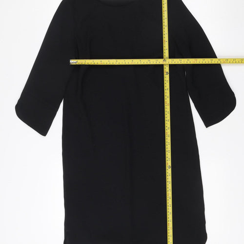 Marks and Spencer Women Black Size 6 Shift Dress 3/4 Sleeve