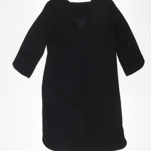 Marks and Spencer Women Black Size 6 Shift Dress 3/4 Sleeve