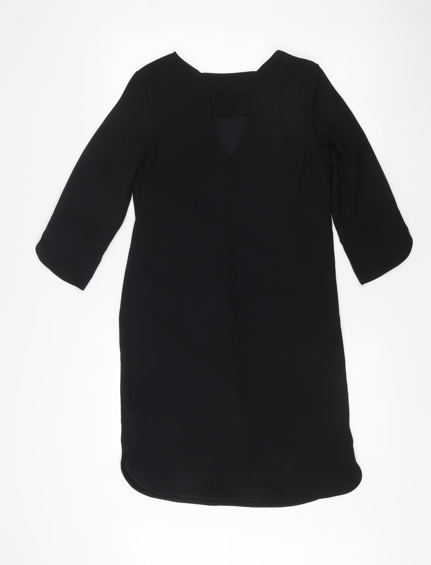 Marks and Spencer Women Black Size 6 Shift Dress 3/4 Sleeve