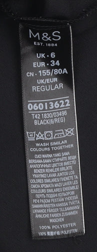 Marks and Spencer Women Black Size 6 Shift Dress 3/4 Sleeve