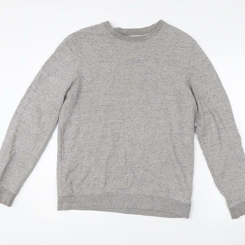 Topman Mens Grey Classic Fit Pullover Cotton Jumper Size S