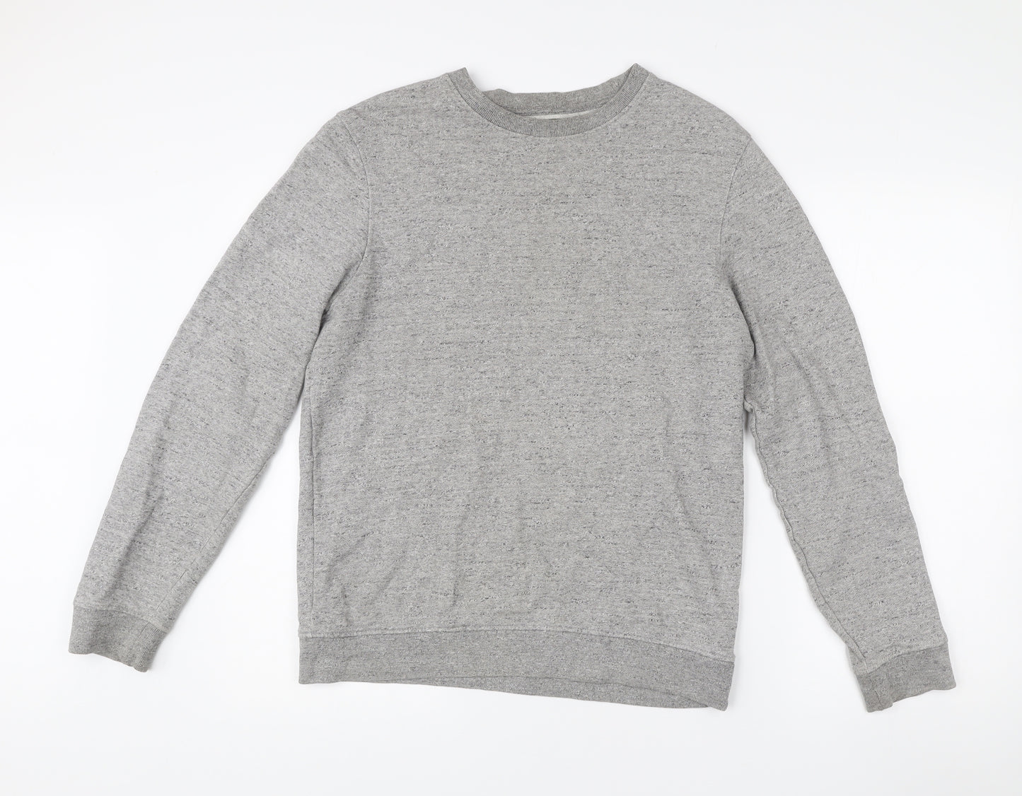 Topman Mens Grey Classic Fit Pullover Cotton Jumper Size S