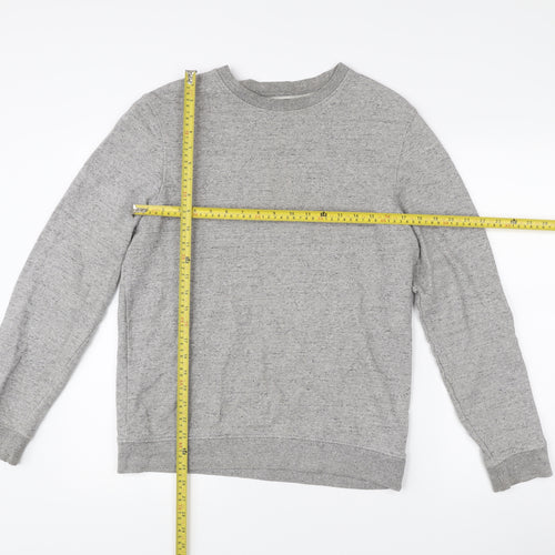 Topman Mens Grey Classic Fit Pullover Cotton Jumper Size S