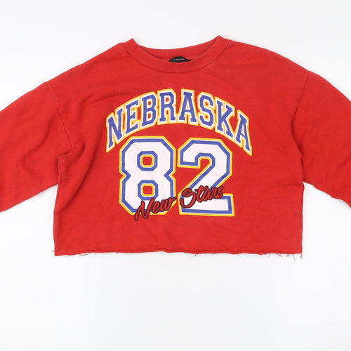 Atmosphere Womens Red Size 6 Pullover Sweatshirt Nebraska Print