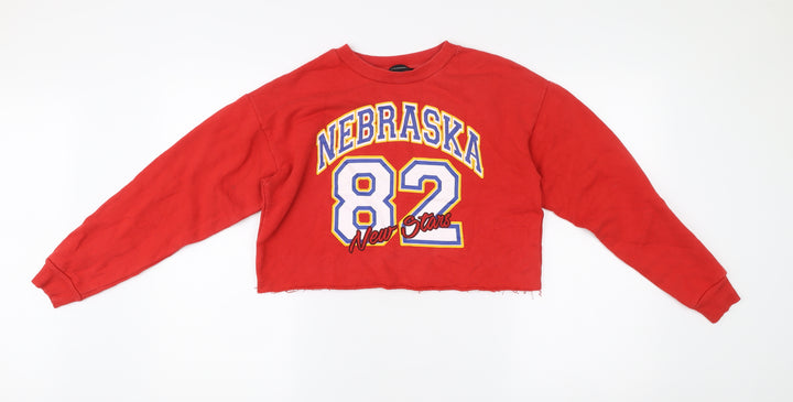 Atmosphere Womens Red Size 6 Pullover Sweatshirt Nebraska Print