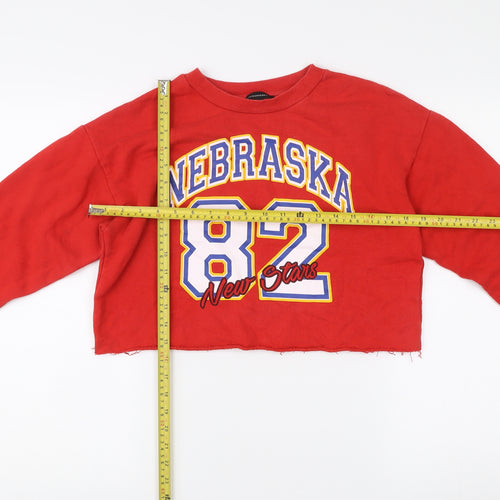 Atmosphere Womens Red Size 6 Pullover Sweatshirt Nebraska Print