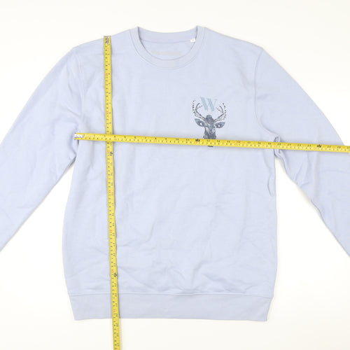 Wilderness Mens Blue L Sweatshirt Pullover Crew Neck Graphic Print