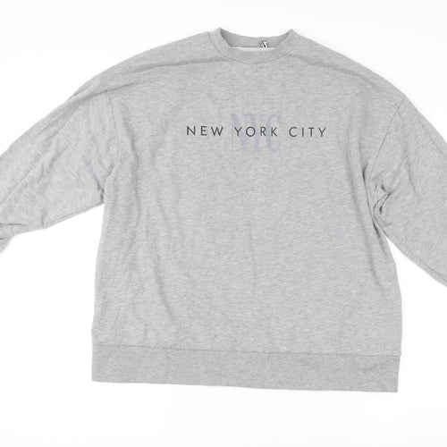 ASOS Women Grey Size 8 Maternity Sweatshirt NYC Logo Pullover