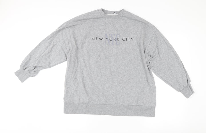 ASOS Women Grey Size 8 Maternity Sweatshirt NYC Logo Pullover