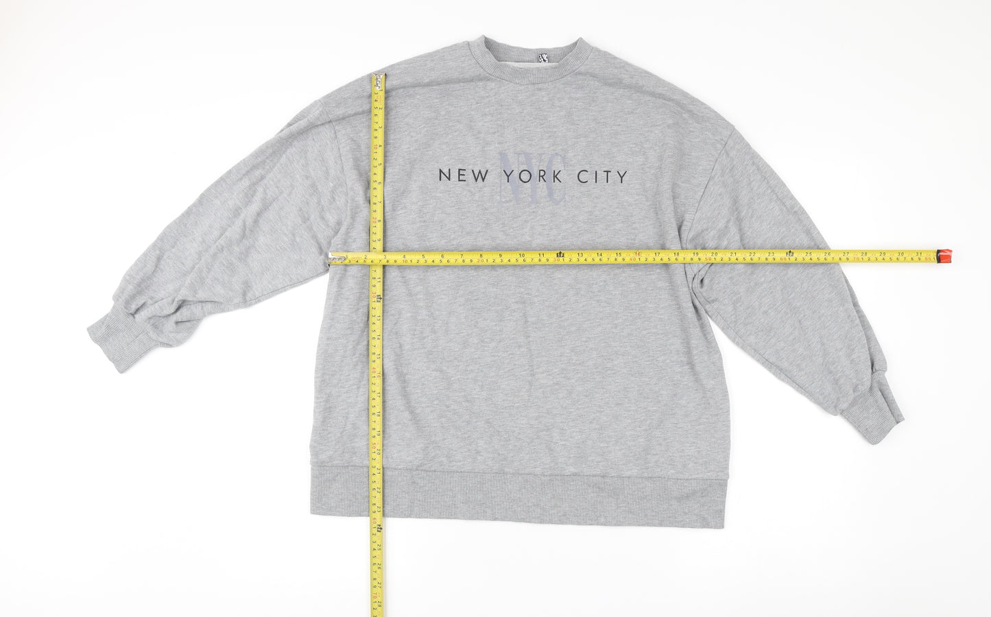 ASOS Women Grey Size 8 Maternity Sweatshirt NYC Logo Pullover