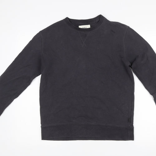 Marks and Spencer Men's Black Cotton Pullover Sweatshirt Size S