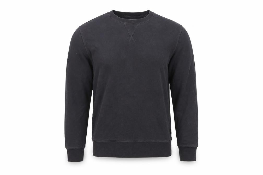 Front view of Marks & Spencer Men's Black Cotton Pullover Sweatshirt, size S
