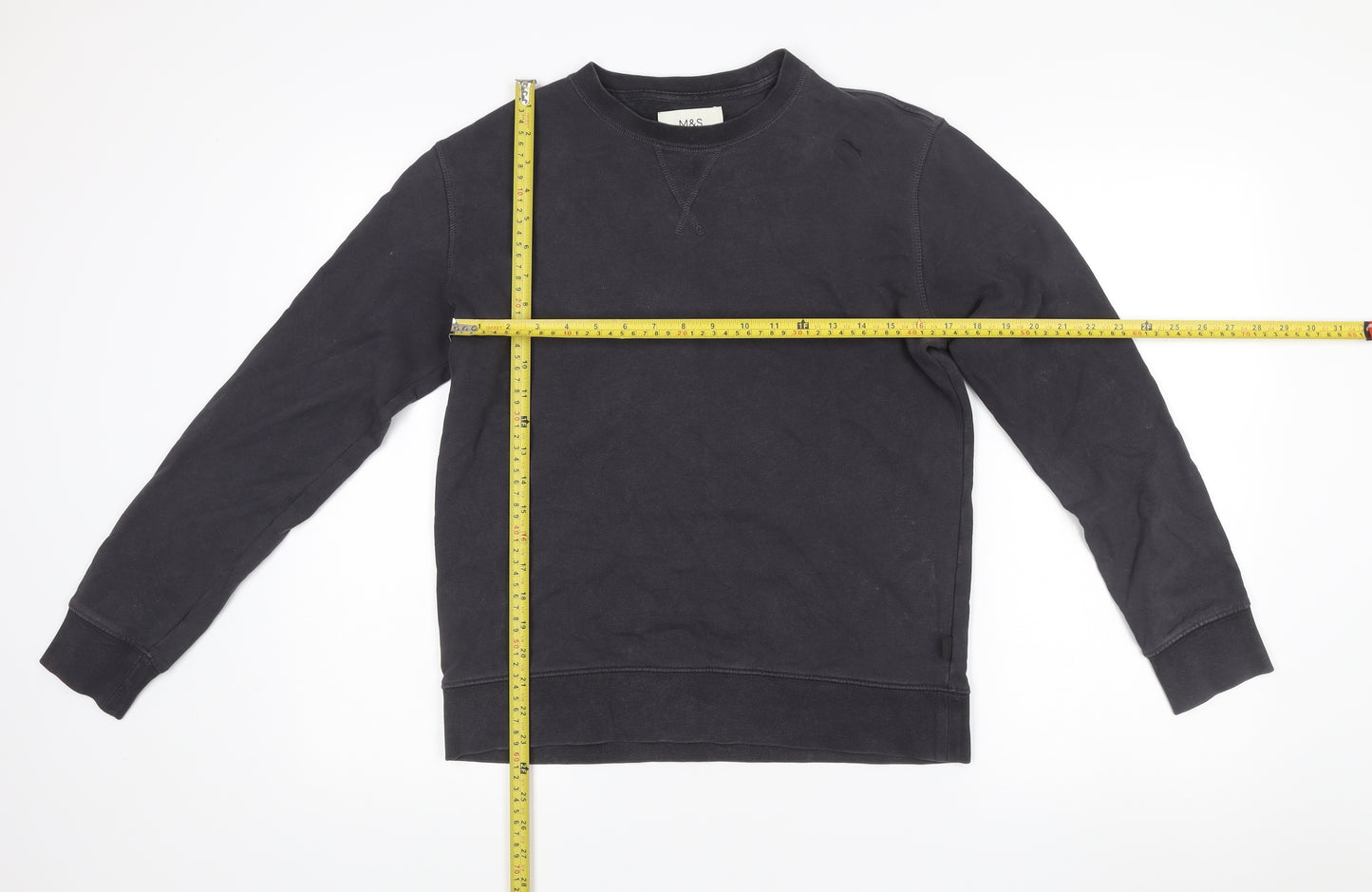 Marks and Spencer Men's Black Cotton Pullover Sweatshirt Size S