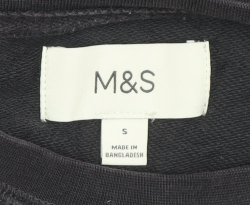 Marks and Spencer Men's Black Cotton Pullover Sweatshirt Size S