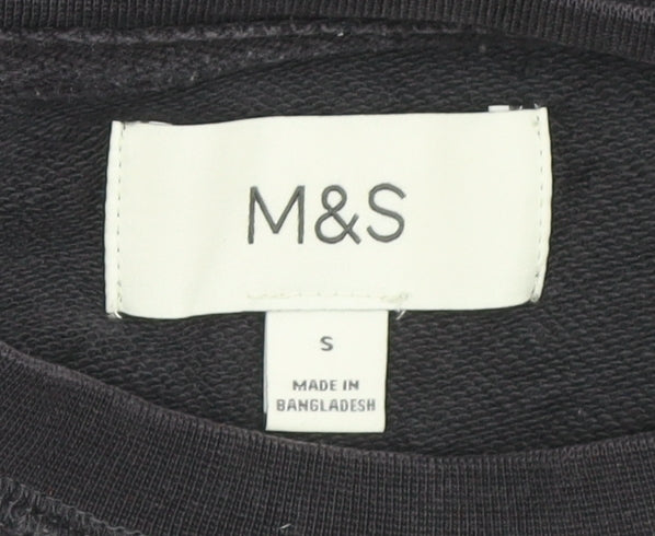 Marks and Spencer Men's Black Cotton Pullover Sweatshirt Size S