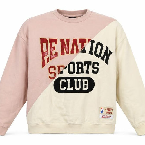 P.E Nation Womens Beige Pink Sweatshirt M Colourblock Organic Cotton
