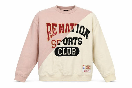 P.E Nation Womens Beige Pink Sweatshirt M Colourblock Organic Cotton