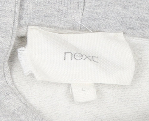 Next Women’s Grey Embroidered Floral Hoodie Size L Pullover
