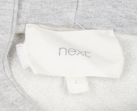 Next Women’s Grey Embroidered Floral Hoodie Size L Pullover